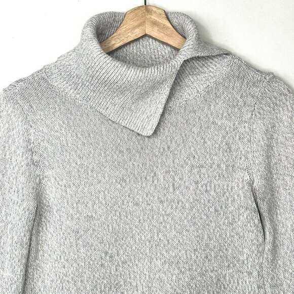Loft Womens Sweater Knit Turtleneck Bell Sleeve Pullover Light Grey Size XS - Picture 3 of 10